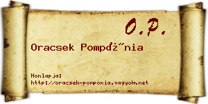 Oracsek Pompónia névjegykártya